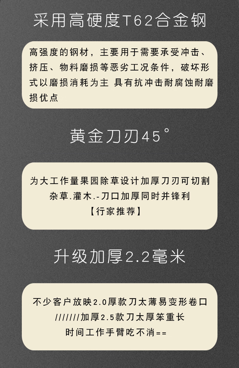 随峰割草机刀片不怕石头 配件一字加厚加长合金锯片菱形锰钢原装除草