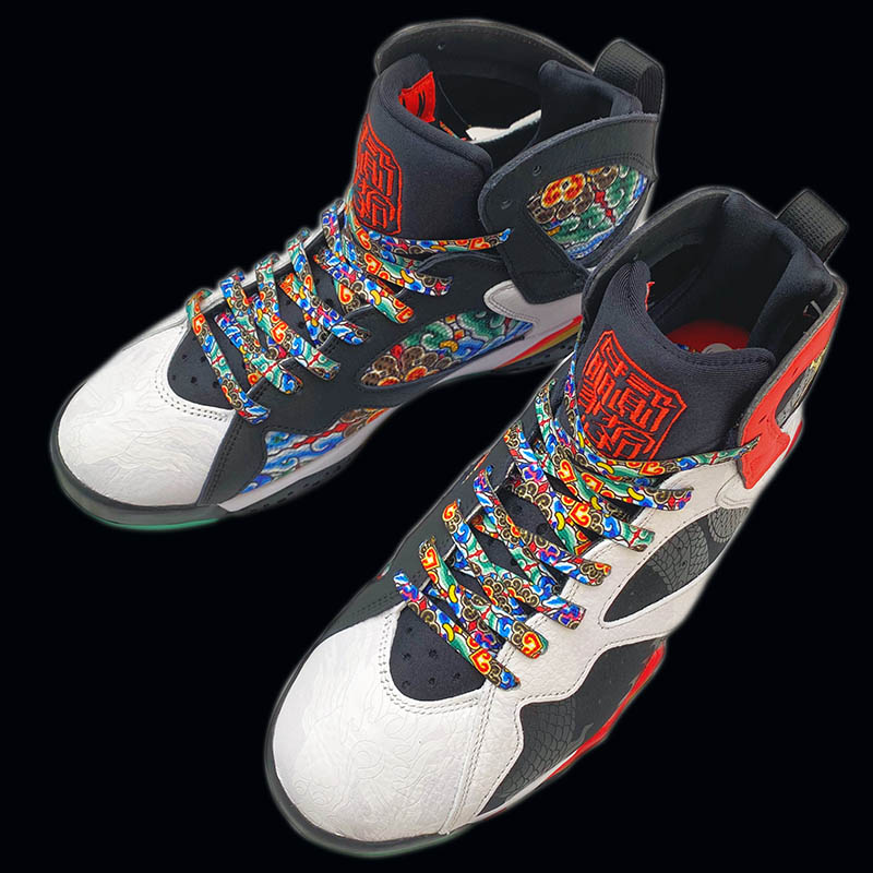 适配欧文7毒液限量版aj7紫禁之巅热熔岩兔八哥中国风涂鸦鞋带 中国风