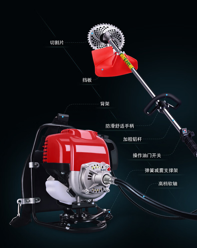 汽油割灌机四冲程背负式割草机家用农用打草除草机侧挂割稻机 gx35