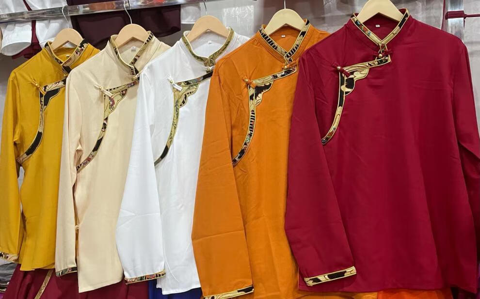 铭桥藏族服装男丁真同款男士藏装上衣衬衫纯色标准藏式半立领长袖民族