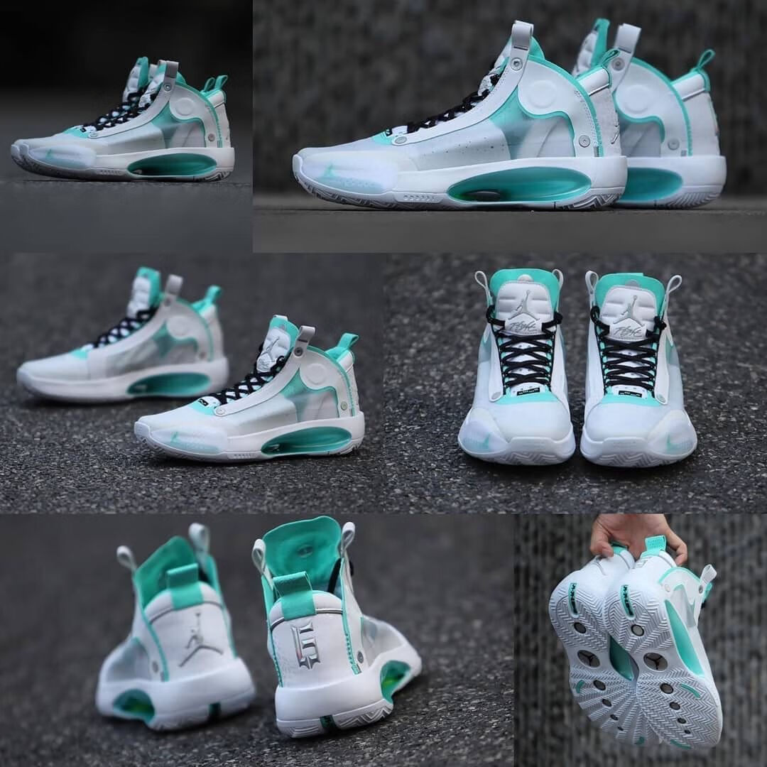 aj34白镭射郭艾伦巴黎限定日食男鞋全明星篮球鞋学生运动休闲球鞋