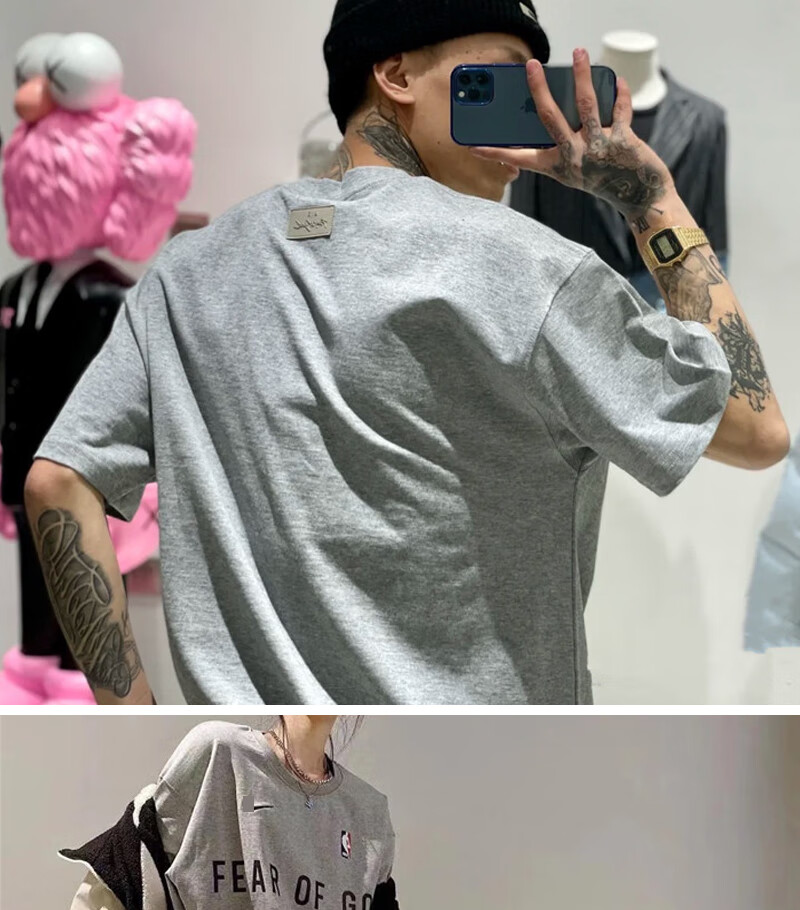 汤米伍德fog fear of god三方联名nba essentials短袖t恤男女复线纯棉