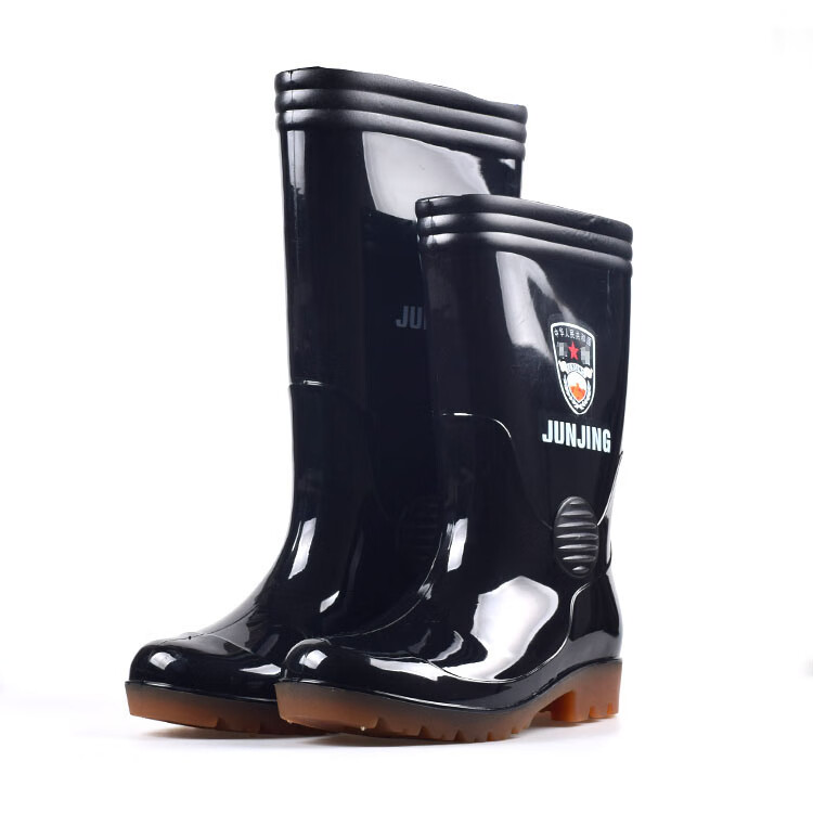 环卫专用耐酸碱反光条劳保雨鞋雨靴男士带反光条加厚中筒雨鞋高筒工矿