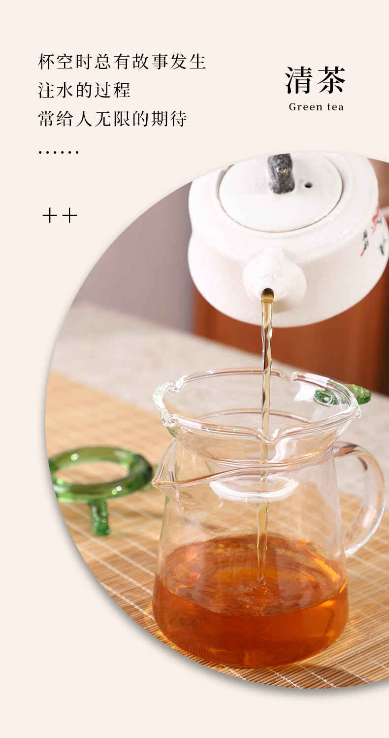 六君子 家用加厚玻璃茶漏茶滤茶叶茶渣过滤器泡茶工具创意茶具配件