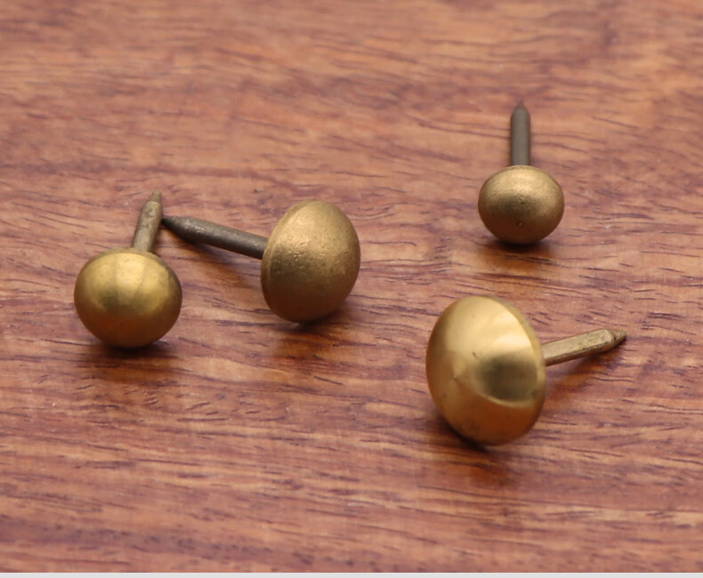 仿古纯铜泡钉大门帽钉中式装饰鼓钉木门铜配件古建黄铜圆头门钉 2cm