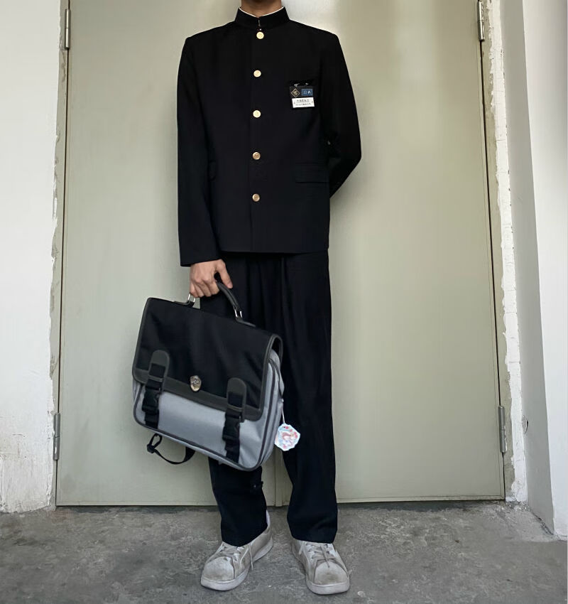 一夜随歌 藤原野川dk制服男休闲商务正装徽章诘襟西服外套男女学生