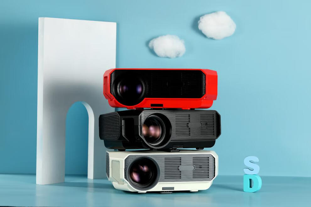 transjee新品露营投影仪1080p高清便携式家庭影院迷你同屏投影机超