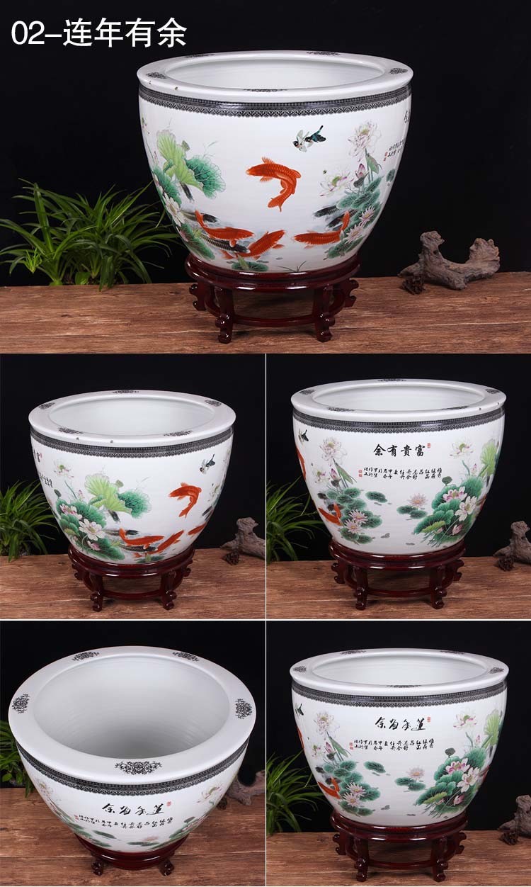 小米生态家居陶瓷画缸文字画筒养金鱼缸睡莲花瓶卷轴睡莲缸平安图