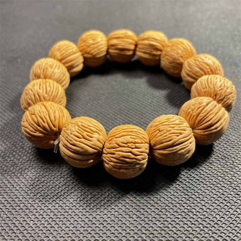 竖纹桃核手串树皮纹矮装脑纹山桃核桃胡小核桃文玩佛珠男y5 树纹桃核