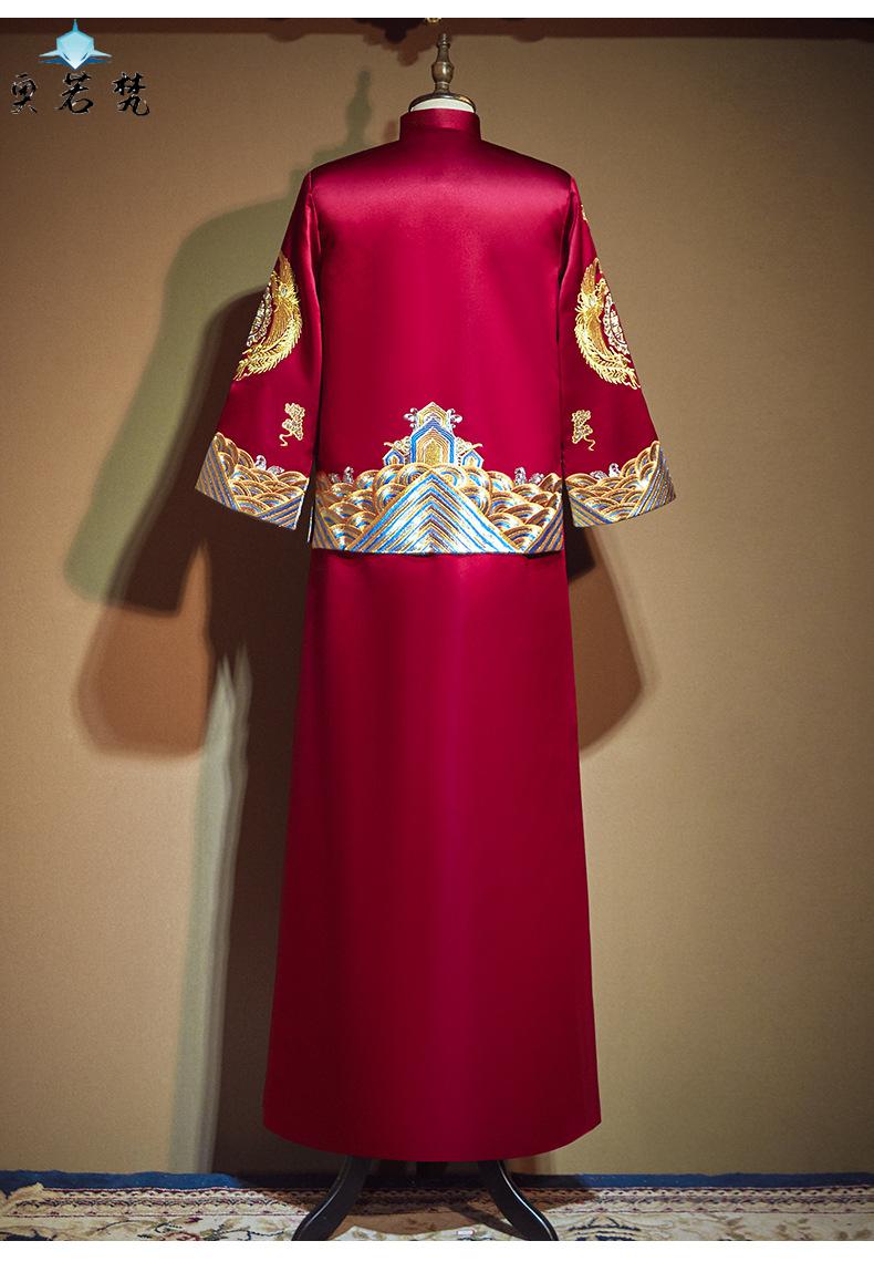 男士秀禾服2020中式婚礼新郎服敬酒服男款礼服男士结婚唐装 11号酒