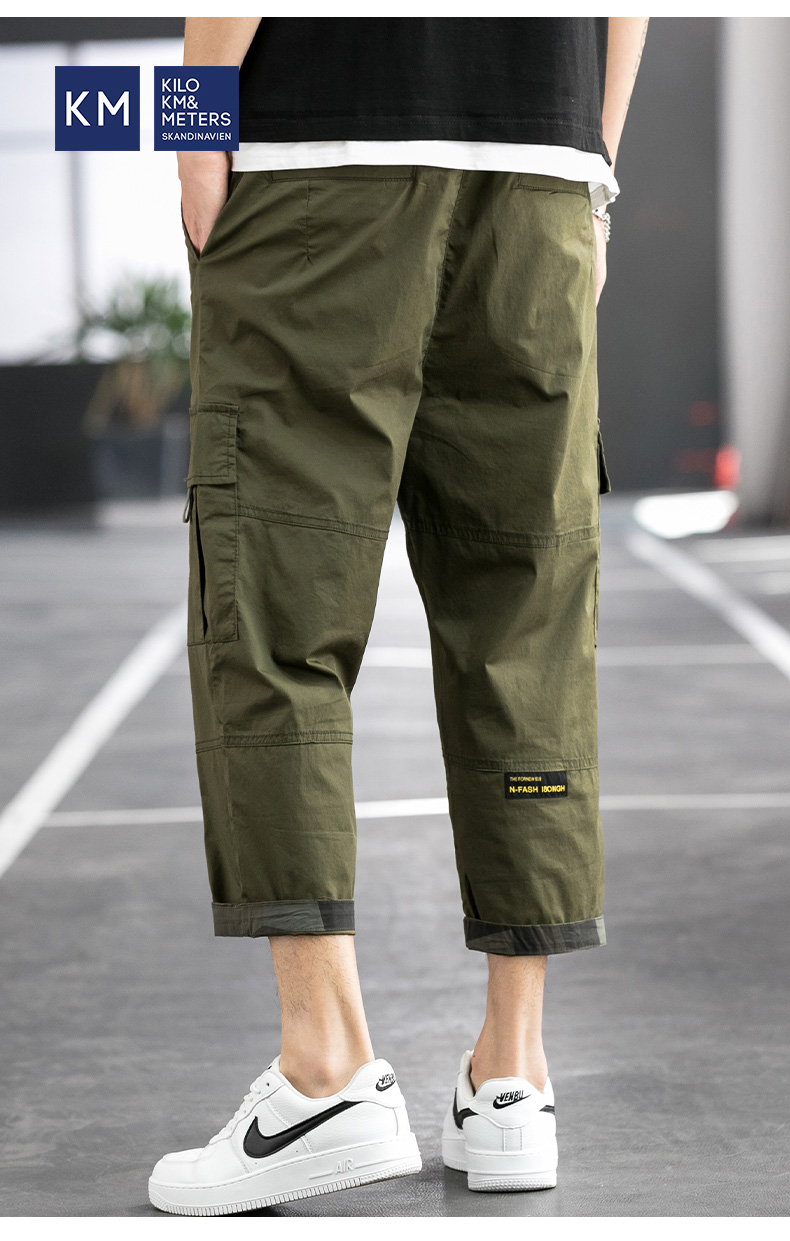 品牌: kilo meters 商品名称:2020夏季新款km时尚潮流多口袋工装裤