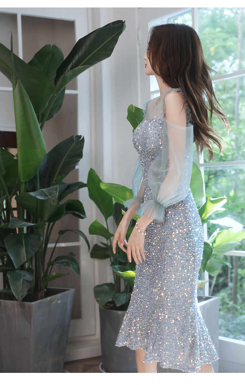 宴会晚礼服裙女平时可穿气质年会礼服女小个子法式洋