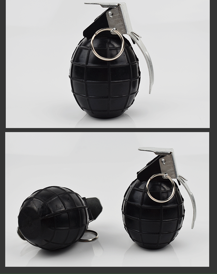 82-2模拟雷 黑色催泪弹82式橡胶雷手榴模型桔色训练器材教练弹演义