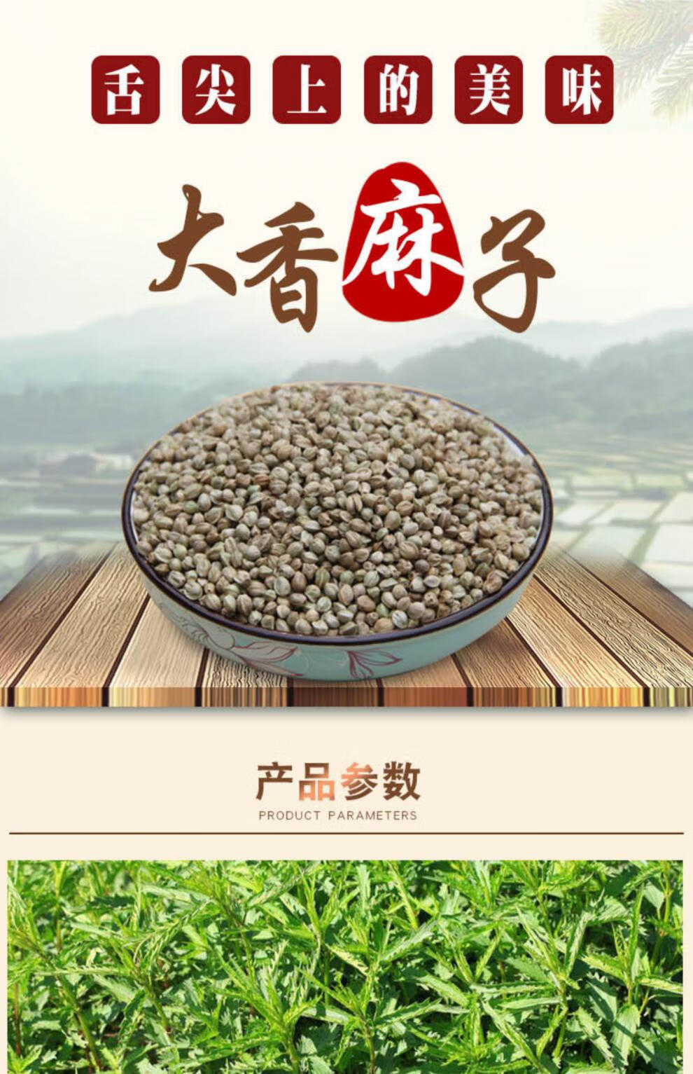 甘肃天水特产新货火麻子零食大颗粒现炒人食生熟椒盐麻籽500g大颗粒