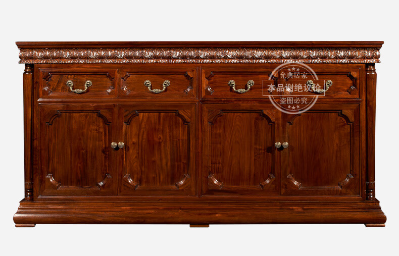 允典红木家具非洲花梨(学名:刺猬紫檀)客厅欧式冷餐柜餐边柜储物柜