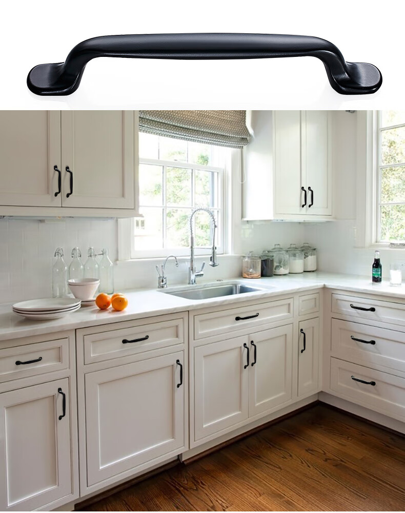 卡贝拉手柜门美式黑色柜门拉手抽屉拉手现代简约橱柜门把手拉手ls84单