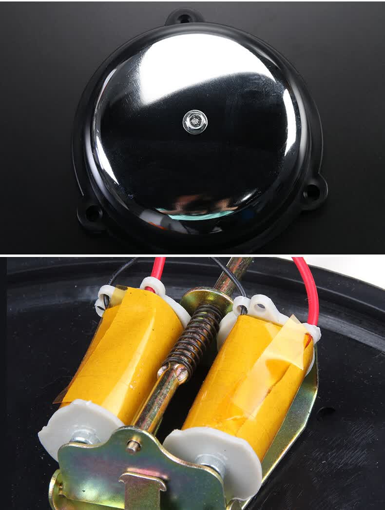 内击式不锈钢电铃4/6/8寸手动220v家用门铃无火花学校工厂打铃器 打铃