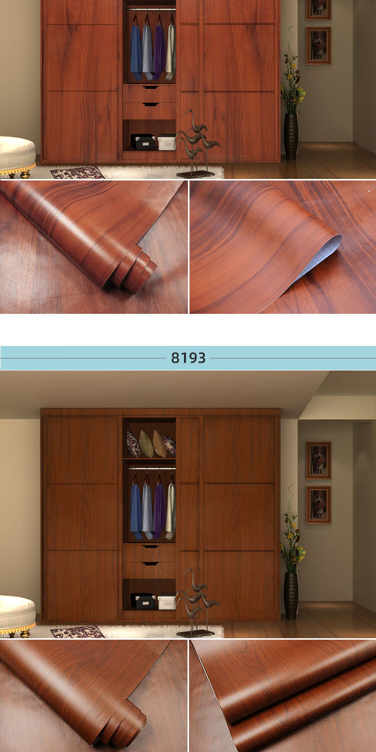 现货现发加厚家具柜子翻新贴防潮木纹贴纸自粘门贴木门衣柜防水仿木