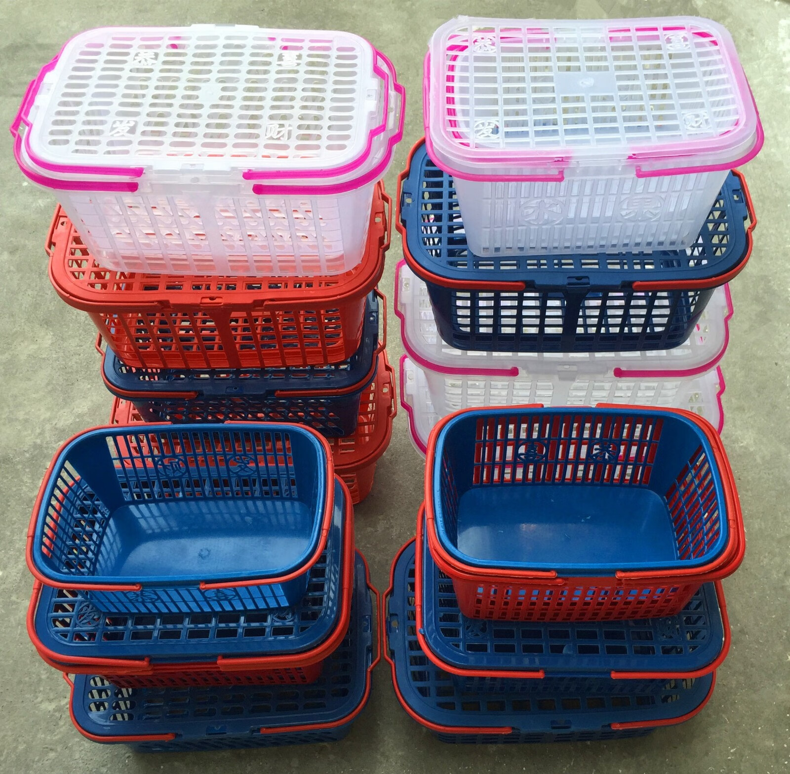 2斤-12斤杨梅方篮草莓篮子手提篮塑料篮葡萄篮水果采摘 3斤白色(带盖)