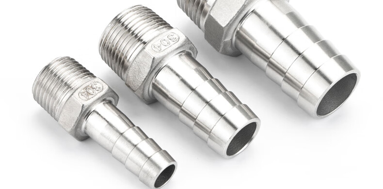 谦捷优304不锈钢宝塔接头4分6分1寸外丝燃气连软管皮管水管直接配件