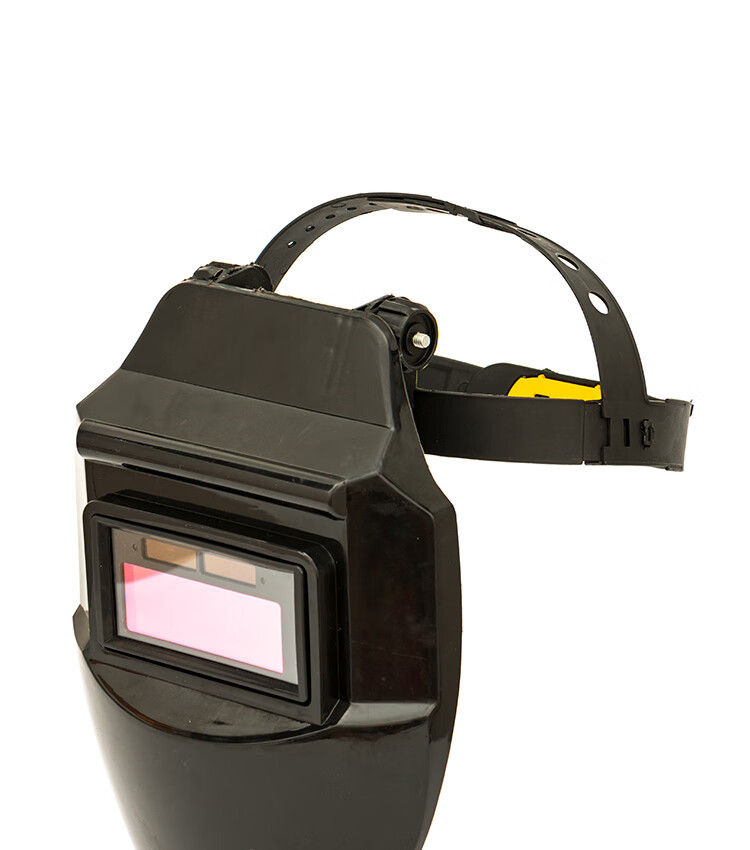 韵殿 电焊面罩自动变光变色氩弧焊焊工头戴式面卓太阳能全自动 红色