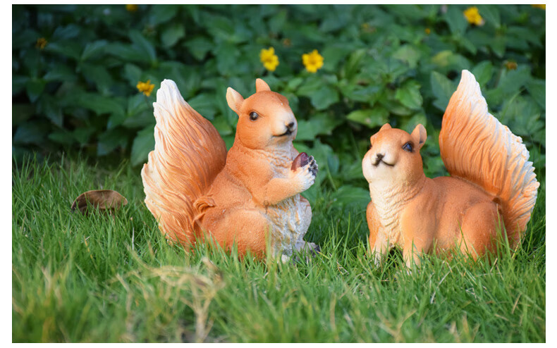 花园庭院树脂工艺品仿真动物松鼠雕塑树脂工艺品摆件园林景观小品花园