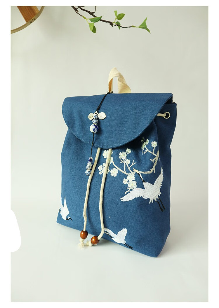 中国风刺绣复古中国民族风文艺休闲帆布绣花汉服古风书包双肩包背包