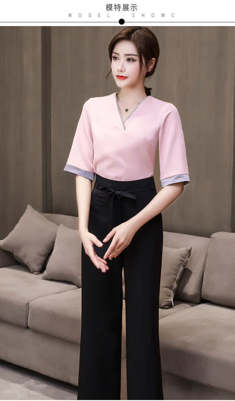 瑃润绣茗 高端美容院足道养生馆时尚工作服女足疗店足浴技师沐足旗袍