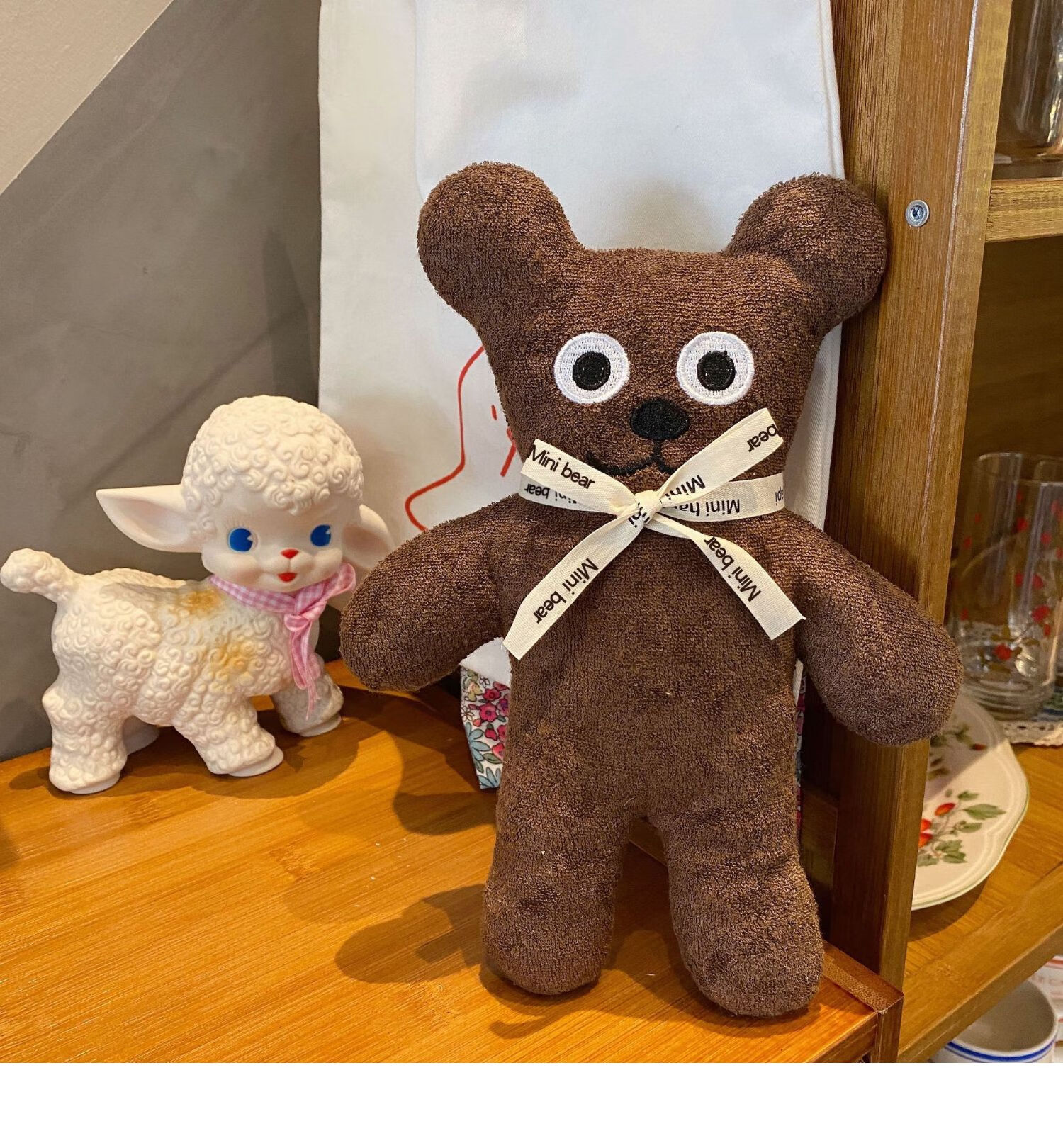 韩ins小众可爱呆萌饼干熊公仔软萌治愈系礼物蝴蝶结熊安抚娃娃 饼干