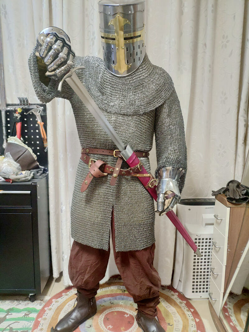 (现货速发)--中世纪欧洲盔甲铆接锁子甲长袖长摆链甲锁甲真人可穿