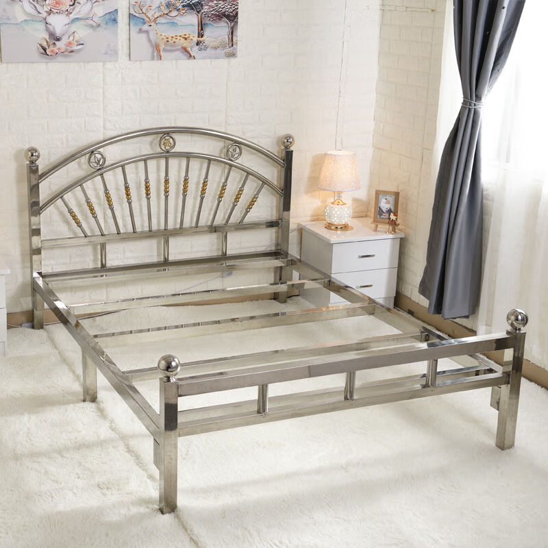 欧式现代简约出租房钢架床304 1200*1900 201#5条梁高尾【图片 价格