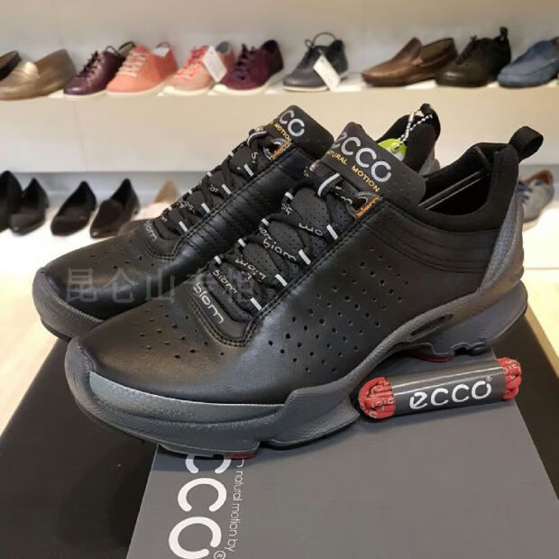 ecco爱步男鞋运动鞋牦牛皮biom跑鞋健步c 091504 91504 黑色 091504