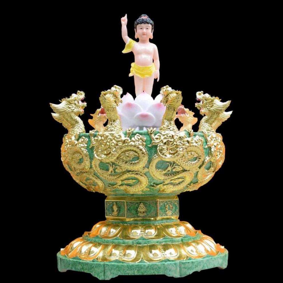 3米太子佛释迦牟尼佛浴佛节用品88公分九龙吐水浴佛 高88厘米道教浴佛