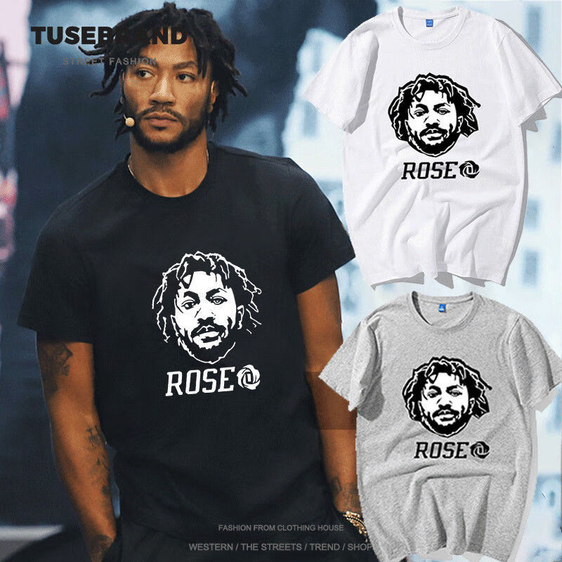 nba官方旗舰店同款罗斯nba美式篮球训练服运动t恤男潮牌宽松纯棉短袖