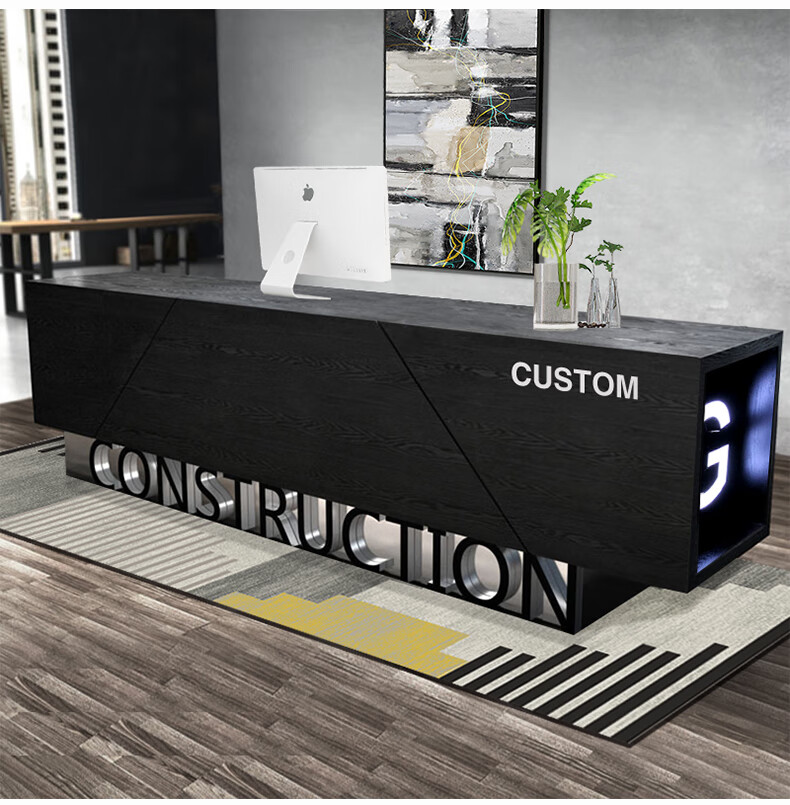 复古工业风公司前台接待台舞蹈室美容院吧台服装店收银台简约现代