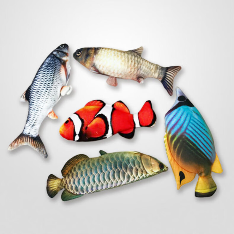 电动仿真鱼跳跳鱼网红会跳的玩具鱼儿童鱼逗猫毛绒摇摆鱼 尖嘴鱼(会蹦