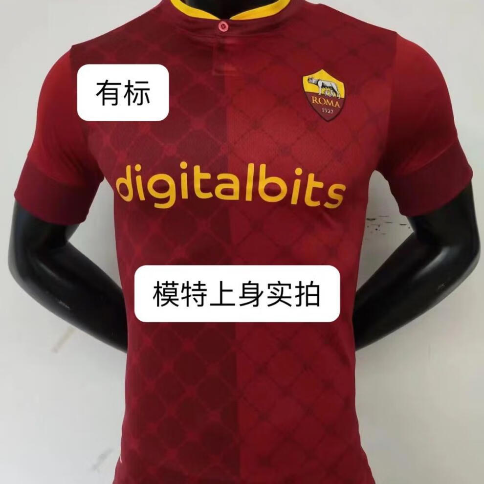 ckds(顶配)2223罗马主场球员版球衣 罗马迪巴拉球衣 短袖足球服polo