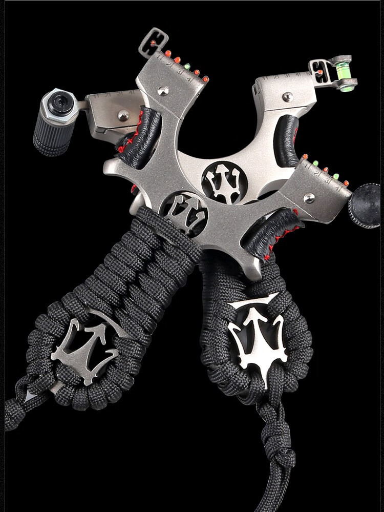 弹弓抢304不锈钢金属快压小恶魔怪兽宽扁皮弹弓架户外激光红外瞄 奔驰