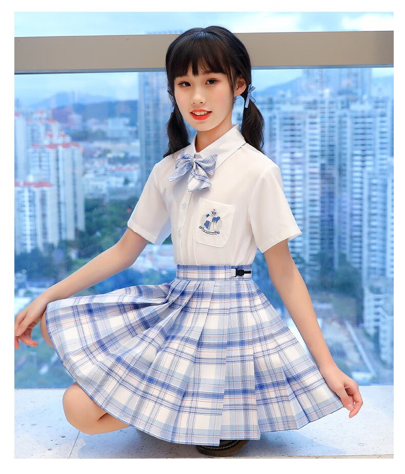 jk制服小学生水手服套装夏季学院风短袖夏装gk裙校服 3690短袖衬衫