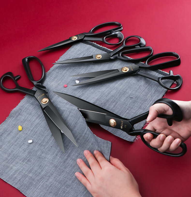 剪刀裁缝剪裁布缝纫大剪刀家用服装裁剪刀12寸开口袋专用剪子11英寸