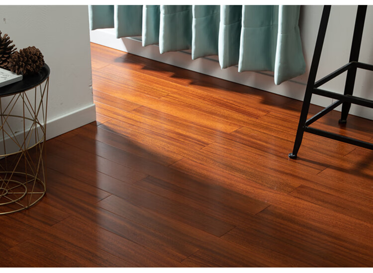 圆盘豆原木实木地板钢琴烤漆室内黑胡桃色本色灰色浅灰色837格丽斯