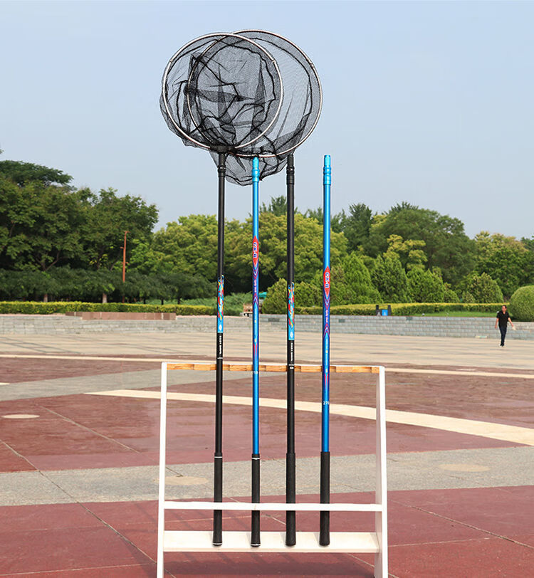 60navcon碳素抄网杆超轻超硬鱼竿支架炮台定位后挂伸缩抄鱼网折叠捞