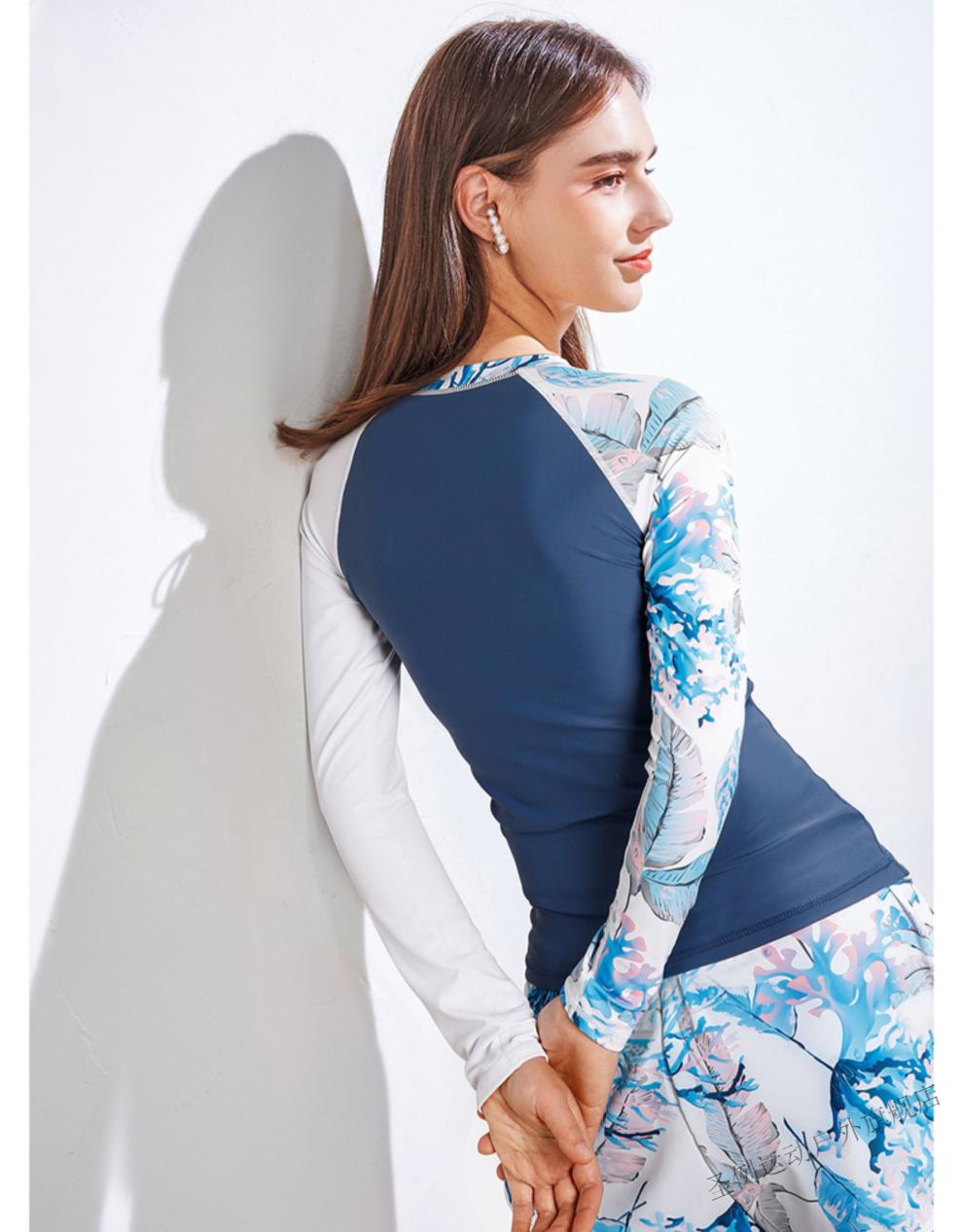 2022新款范德安初学者泳衣女toswim游泳衣女夏长袖防晒分体保守遮肚