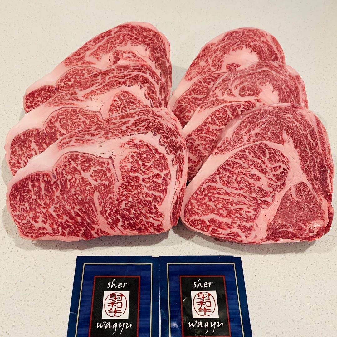 橙伯乐澳洲m9纯血蓝标射和牛雪花霜降肉眼牛排500克全血清真