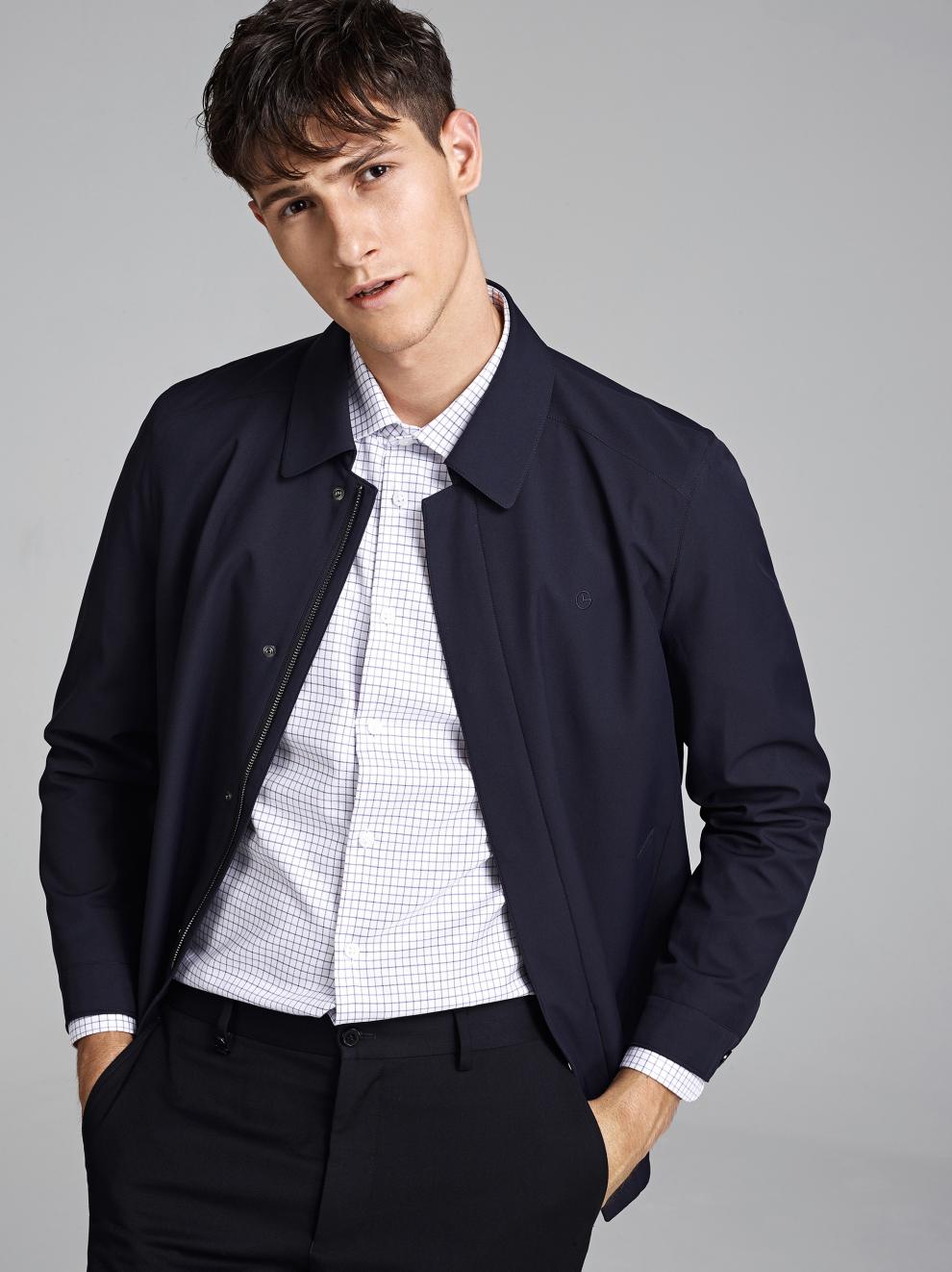 金利来奥特莱斯男装秋季舒适防风暗门襟拉链翻领男士夹克外套【xxk】