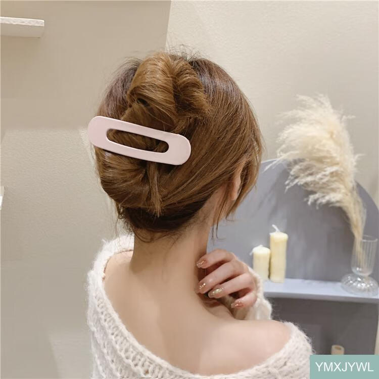ymxjywl大号刘海夹侧边夹碎发夹凹造型鸭嘴夹后脑勺发卡头饰米色姜