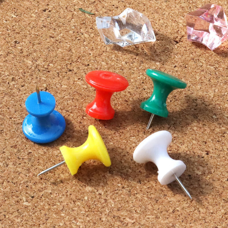 婕染 工字钉彩色混装按钉图钉原木幼儿园美术钉ins风透明大头软木板钉