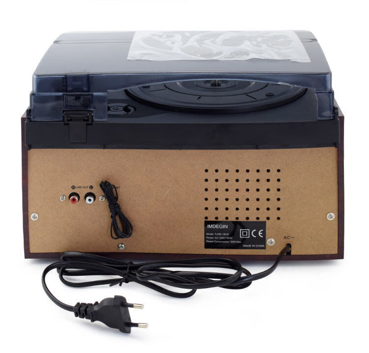 现代留声机蓝牙usb内置迷你音箱多功能电唱机wjhh银色带蓝牙周旋唱片