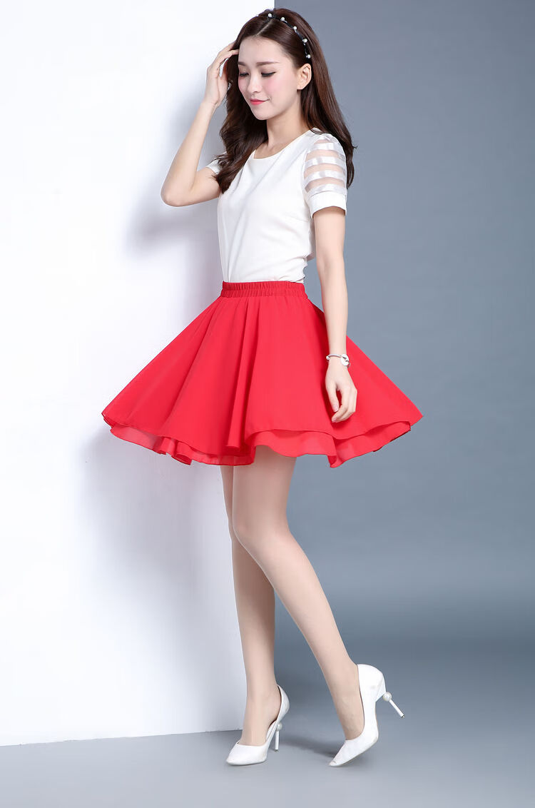 女装 半身裙 水延颜 超短裙性感齐小短裙超短裙 齐p2020夏季三层雪纺