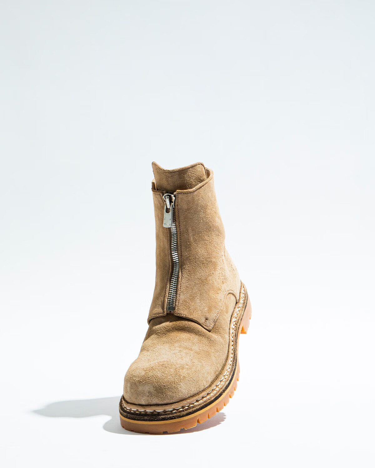 鹿皮男靴 短筒做旧复古马丁靴切尔西男士登山短靴 卡其色 41.5 25.